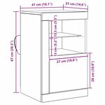 vidaXL Meuble d'appoint Chêne noir 41 x 37 x 67 cm Bois d'ingénierie