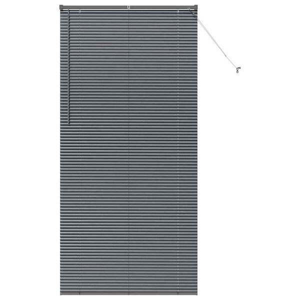vidaXL Store de Fenêtre avec des rideaux Manuel Gris foncé Aluminium