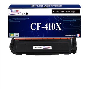 T3AZUR -Toner compatible avec CF410X (410X) pour HP Color LaserJet Pro M452dn M452nw - Noir