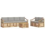vidaXL Ensemble de canapés d'extérieur 7 pc Blanc et gris clair