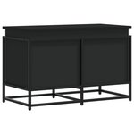 vidaXL Boîte de rangement avec couvercle noir bois d'ingénierie
