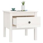 vidaXL Tables d'appoint 2 Pièces Blanc 50x50x49 cm Bois massif de pin
