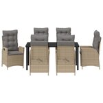 vidaXL Ensemble de salle à manger pour jardin 7 Pièces Beige polyrotin