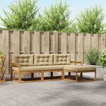 vidaXL Ensemble de canapés d'extérieur 4 Pièces Naturel et Beige