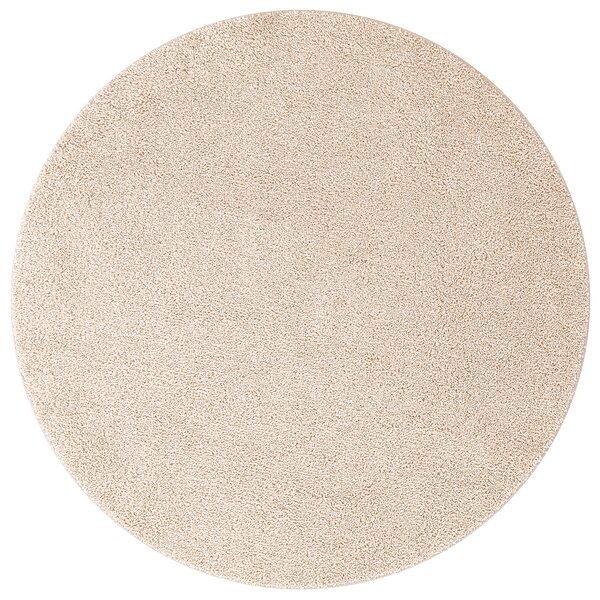 Tapis Shaggy avec dos en latex Crème Ø90 cm