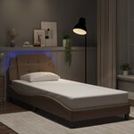 vidaXL Cadre de lit avec LED sans matelas cappuccino 80x200 cm