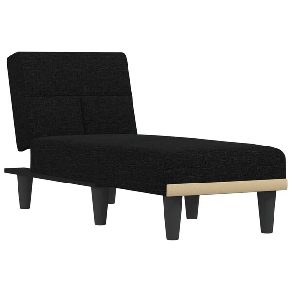 vidaXL Chaise longue noir tissu
