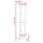 vidaXL Buffet haut Noir 34 5x34x180 cm Bois d'ingénierie