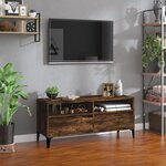 vidaXL Meuble TV chêne fumé 100x34 5x44 5 cm bois d'ingénierie