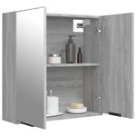 vidaXL Armoire à miroir de salle de bain Sonoma gris 64x20x67 cm