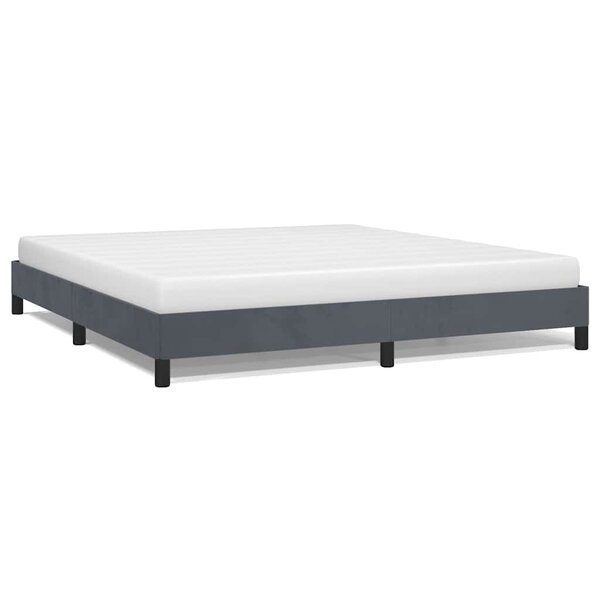 vidaXL Cadre de lit gris foncé 193x203 cm velours