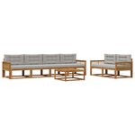 vidaXL Ensemble de canapés d'extérieur 7 Pièces Naturel et Gris clair