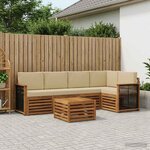 vidaXL Ensemble de canapés d'extérieur 5 pc Naturel