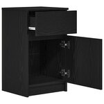 vidaXL Table de chevet noir 39x35x65 cm bois d’ingénierie