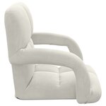 vidaXL Fauteuil de sol ajustable Crème Velours