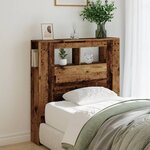 vidaXL Tête de lit à LED vieux bois 100x18 5x103 5cm bois d'ingénierie