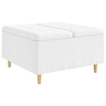 vidaXL Pouf de rangement Blanc 80 x 80 x 45 cm Simili cuir