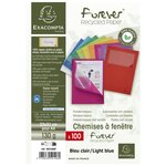 Paquet de 100 chemises à fenetre Forever - 22x31cm - Bleu clair EXACOMPTA