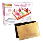 Cadre à pâtisserie extensible rectangle + 5 supports à gâteau