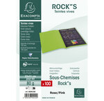 Paquet De 100 Sous-chemises Rock''s 80 - 22x31cm - Rose - Exacompta