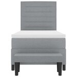 vidaXL Lit Box Spring avec Matelas & Banc Gris Clair 100x200 cm Tissu