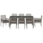 vidaXL Ensemble de salle à manger pour jardin 9 Pièces Gris Poly rotin