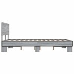 vidaXL Cadre de lit sonoma gris 135x190 cm bois d'ingénierie et métal