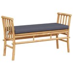 vidaXL Banc de jardin avec coussin Marron 110 x 38 x 65cm Bambou