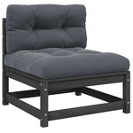 vidaXL Canapé central de jardin avec coussins anthracite Gris