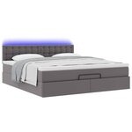 vidaXL Lit ottoman avec matelas & LED Gris 180x200cm similicuir