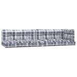 vidaXL Coussins de palette lot de 5 motif à carreaux gris tissu