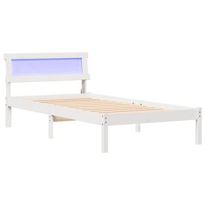 vidaXL Cadre de lit avec tête de lit Blanc 90 x 190 cm Pin massif