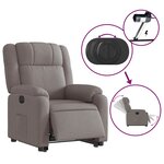 vidaXL Fauteuil inclinable électrique taupe tissu