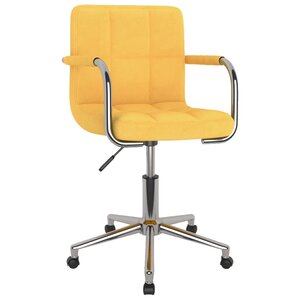 Chaise fauteuil siège pivotante de bureau informatique étude Jaune moutarde tissu jaune 02_0024137