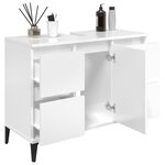 vidaXL Meuble d'évier blanc brillant 80x33x60 cm bois d'ingénierie