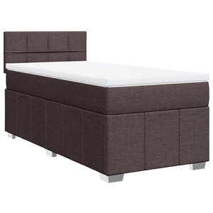vidaXL Sommier à lattes de lit avec matelas Marron foncé 100x200 cm