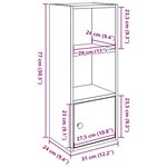 vidaXL Bibliothèque chêne artisanal 31x24x77 cm bois d'ingénierie