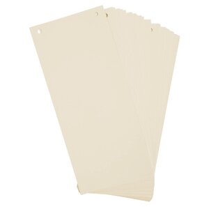 Paquet 100 Fiches Intercalaires Horizontales Unies Perforées - 105x240mm - Ivoire - X 12 - Exacompta