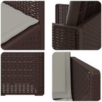 vidaXL Chaises de jardin salle à manger 2 Pièces Marron et gris clair PP