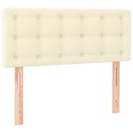 vidaXL Lit à sommier tapissier avec matelas Crème 90x190 cm Similicuir