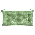 vidaXL Coussin de banc de jardin motif de feuilles 100x50x7 cm