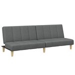 vidaXL Canapé-lit à 2 places avec repose-pied gris foncé tissu
