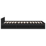 vidaXL Cadre de lit avec tiroir noir 90x200 cm bois d'ingénierie
