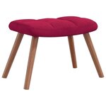 vidaXL Chaise à bascule avec repose-pied Rouge bordeaux Velours