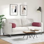 vidaXL Coussins d'accent 2 Pièces Bordeaux Ø 25 x 70 cm tissu