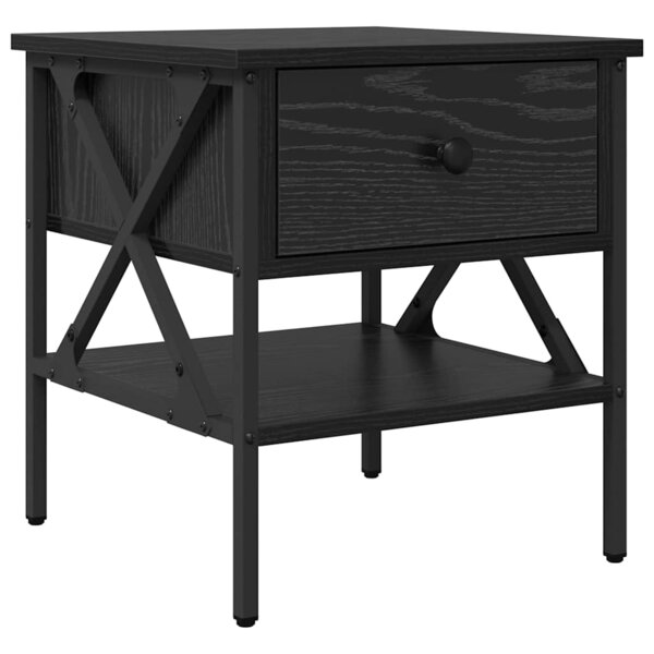 vidaXL Table de chevet avec tiroir Chêne noir 40 x 42 x 45 cm