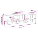 vidaXL Porte-manteau mural avec étagère Montage mural avec stockage Chêne fumé 100 x 16 x 26 cm