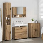 vidaXL Ensemble de mobilier de salle de bain 4 Pièces chêne artisanal