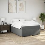 vidaXL Sommier à lattes de lit avec matelas Gris foncé 140x200cm Tissu