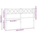 vidaXL Tête de lit de remplacement métal noir 135 cm